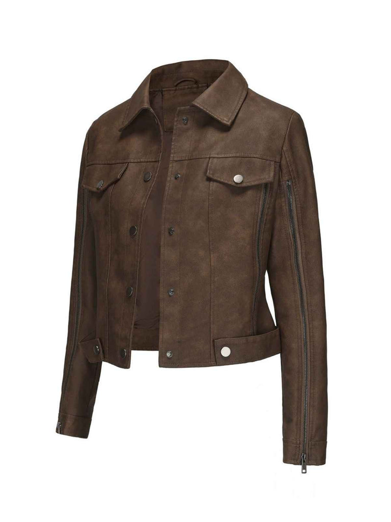 1960s Leather Multi-Zip Moto Jacket - vintage fashion, retro style