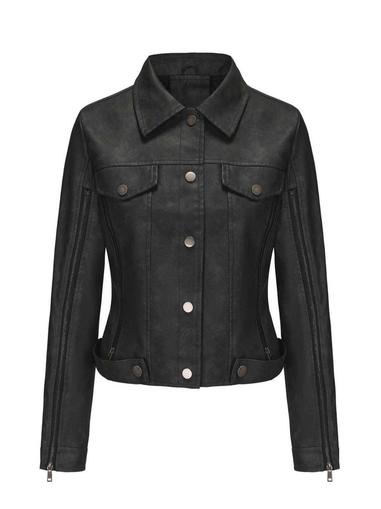 1960s Leather Multi-Zip Moto Jacket - vintage fashion, retro style