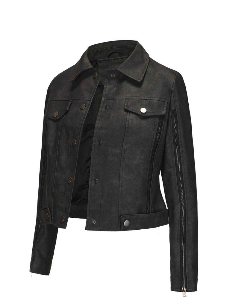 1960s Leather Multi-Zip Moto Jacket - vintage fashion, retro style