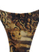 Light Brown 1960s Leopard Halter Tie-Front Ruffle Tankini Set - vintage fashion, retro style