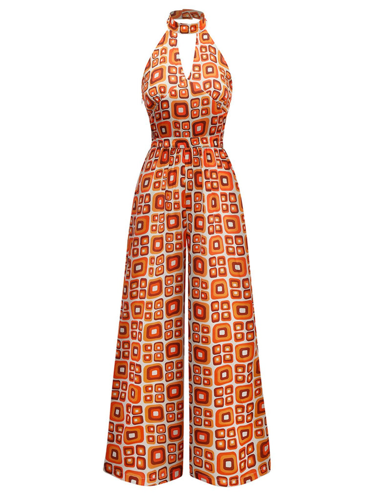 1960s Mandarin Collar Geometric Hippie Jumpsuit - vintage jumpsuit, retro fashion