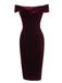 1960s Off Shoulder Velvet Bodycon Dress: timeless style reimagined