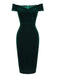 1960s Off Shoulder Velvet Bodycon Dress — a 1960s silhouette that turns sidewalks into runways