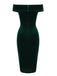1960s Off Shoulder Velvet Bodycon Dress: where 1960s romance meets her modern spirit