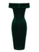 1960s Off Shoulder Velvet Bodycon Dress — a 1960s silhouette that turns sidewalks into runways