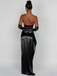 1960s One Shoulder Ruched Slit Satin Dress - vintage dress, retro fashion