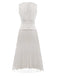 1960s Pearl Button Belted Sleeveless Pleated Dress - vintage dress, retro fashion