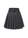 Dark 1960s Pinstripes Belted Pleated Skirt: 1960s grace for the woman who dances through life
