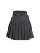 This Dark 1960s Pinstripes Belted Pleated Skirt spins 1960s stories with every step