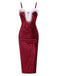 1960s Plush Patchwork Velvet Slit Straps Dress: where 1960s romance meets her modern spirit