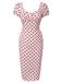 Beige 1960s Polka Dot Square Neck Puff Dress, vintage dress, retro fashion - perfect for women who love vintage and retro fashion