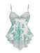 1960s Porcelain Print Spaghetti Strap Belted Top