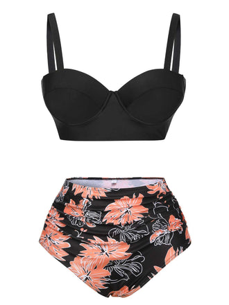 She's wearing 1960s Print Spaghetti Strap Swimsuit and the whole beach remembers the 1960s