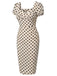 1960s Rainbow Plaid Square Neck Puff Dress - vintage dress, retro fashion for women