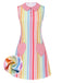 She slips into this 1960s Rainbow Stripe Heart Pocket Dress and suddenly it's a 1960s daydream