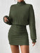 1960s Ribbed Turtleneck Sweater Bodycon Dress - vintage dress, retro fashion