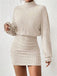 1960s Ribbed Turtleneck Sweater Bodycon Dress - vintage dress, retro fashion