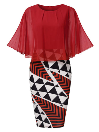 She slips into this 1960s Round Neck Mesh Cape Dress and suddenly it's a 1960s daydream