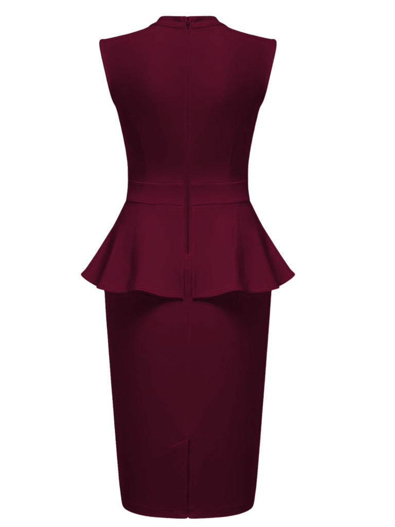 1960s Round Neck Patchwork Wrap Sleeveless Dress: where 1960s romance meets her modern spirit
