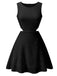 1960s Round Neck Solid Floral Sleeveless Dress: timeless style reimagined