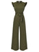 1960s Ruffles Sleeve High Waist Wide-Leg Belted Jumpsuit, vintage romper, retro jumpsuit - perfect for women who love vintage and retro fashion