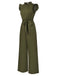 1960s Ruffles Sleeve High Waist Wide-Leg Belted Jumpsuit, vintage romper, retro jumpsuit - perfect for women who love vintage and retro fashion