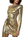 1960s Sequined One-Shoulder Pleated Dress: where 1960s romance meets her modern spirit