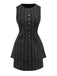 2PCS Black 1960s Pinstripe Pencil Skirt Sleeveless Suit - vintage skirt, retro style, classic black