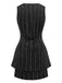 2PCS Black 1960s Pinstripe Pencil Skirt Sleeveless Suit - vintage skirt, retro style, classic black