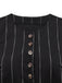 2PCS Black 1960s Pinstripe Pencil Skirt Sleeveless Suit - vintage skirt, retro style, classic black
