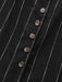 2PCS Black 1960s Pinstripe Pencil Skirt Sleeveless Suit - vintage skirt, retro style, classic black