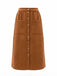 Brown 1960s Corduroy Button Front Pocket Midi Skirt - vintage skirt, retro style
