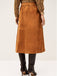 Brown 1960s Corduroy Button Front Pocket Midi Skirt - vintage skirt, retro style