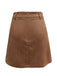 Brown 1960s Faux Suede Fringe Asymmetrical Hem Skirt - vintage skirt, retro style
