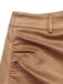 Brown 1960s Faux Suede Fringe Asymmetrical Hem Skirt - vintage skirt, retro style