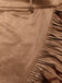 Brown 1960s Faux Suede Fringe Asymmetrical Hem Skirt - vintage skirt, retro style