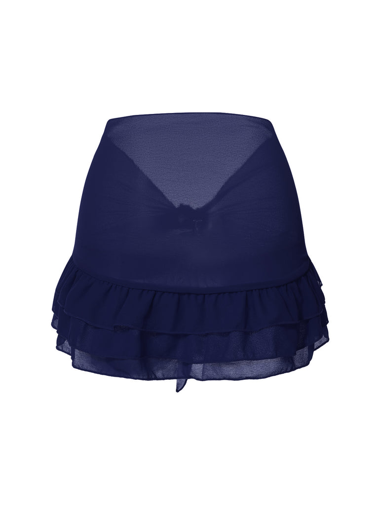 1960s Solid Chiffon Skirt Cover-Up — 1960s femininity that moves with her mood