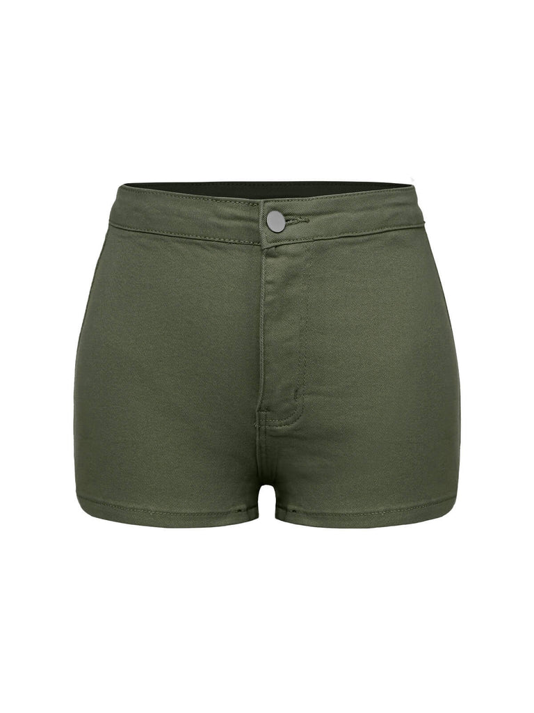 1960s Solid Colored Denim Shorts, vintage fashion, retro style - perfect for women who love vintage and retro fashion