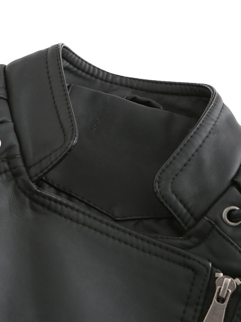 1960s Solid Faux Leather Motorcycle Jacket: 1960s tailoring for the woman who leads