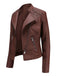 1960s Solid Faux Leather Motorcycle Jacket — 1960s style that speaks before she does