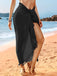1960s Solid Fringed Hem Cotton Cover-Up — 1960s vintage charm for her modern wardrobe