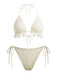1960s Solid Halter Lace Bikini Set & Ruffle Cover-Up - vintage fashion, retro style