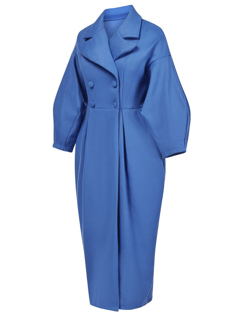 1960s Solid Lantern Sleeves Wide Lapel Coat, vintage coat, retro outerwear - perfect for women who love vintage and retro fashion