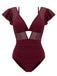 1960s Solid Mesh Plunge Bikini Set & Cover-Up - vintage fashion, retro style