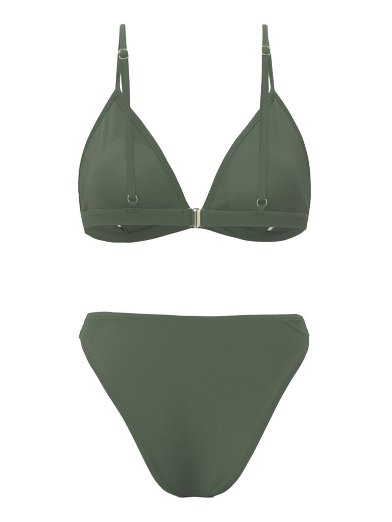 1960s Solid Mesh Plunge Bikini Set & Cover-Up - vintage fashion, retro style