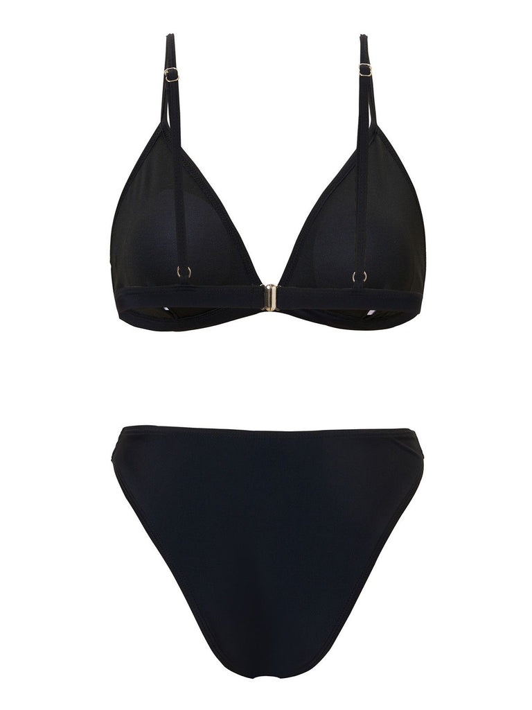 1960s Solid Mesh Plunge Bikini Set & Cover-Up - vintage fashion, retro style