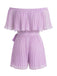 1960s Solid Off Shoulder Pleated Romper 8
