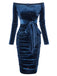 1960s Solid Off-Shoulder Velvet Dress: where 1960s romance meets her modern spirit