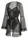 1960s Solid Sheer Lace Patchwork Sleepwear Set - vintage nightgown, retro sleepwear