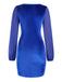 1960s Solid Sheer Sleeves V-Neck Velvet Dress, vintage dress, retro fashion - perfect for women who love vintage and retro fashion